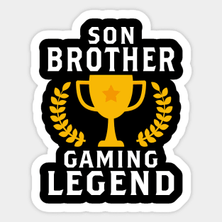 Son Brother Gaming Legend Gamer Gifts For Teen Boys Gaming Sticker